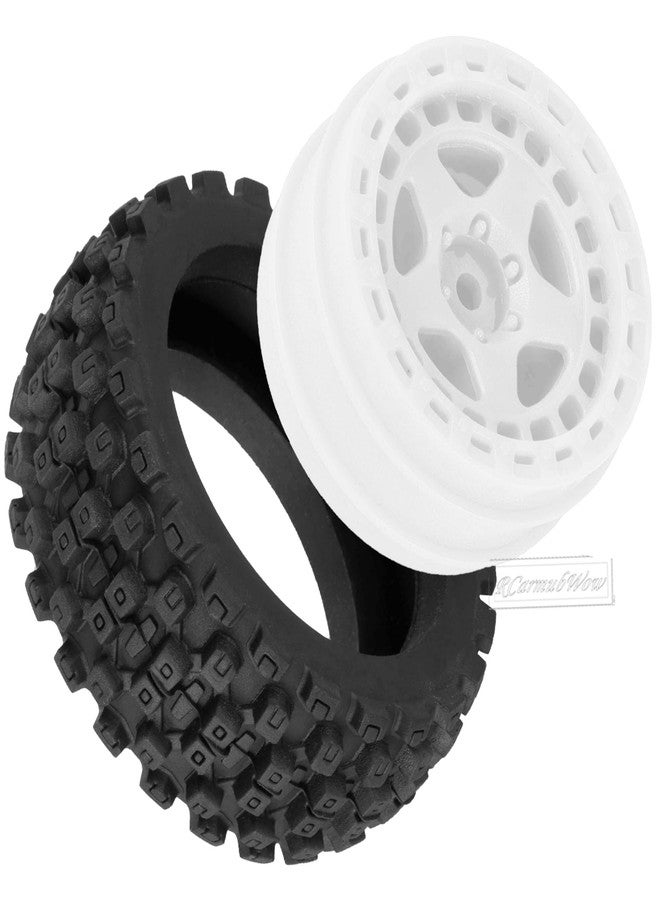 RcarmubWow RC Wheels and Tires for 1/18 Typhon Grom RC Crawler Car,RC Buggy Wheels & Rubber Tires,RC Truck Tires RC Wheels,4pcs,White - Image 4